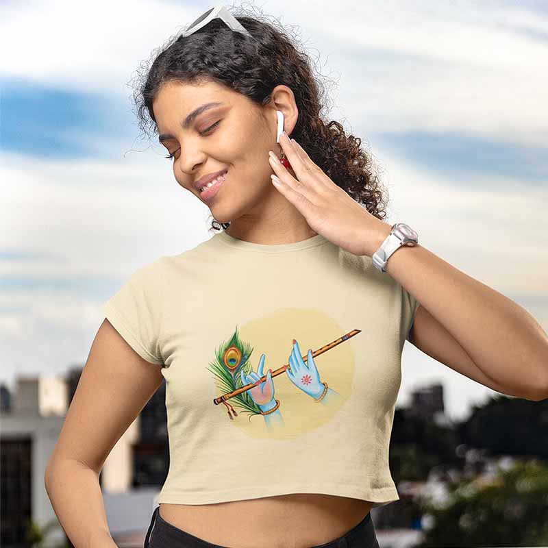 Krishna Hand With Flute ( Crop Top )